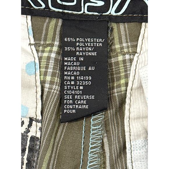 Quiksilver Men's Olive Green Plaid Bermuda Shorts Size 30 Embroidered Logo - Picture 11 of 13
